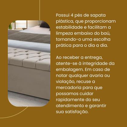Imagem de Baú Para Quarto Pé de Cama Box King Size Madeira Estofado