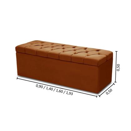 Imagem de Baú Para Quarto Pé de Cama Box King Size Madeira Estofado