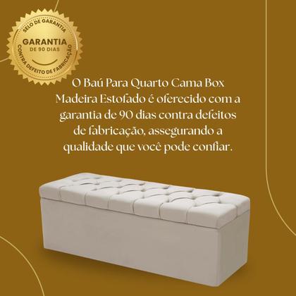 Imagem de Baú Para Quarto Pé de Cama Box King Size Madeira Estofado