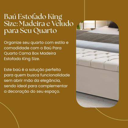 Imagem de Baú Para Quarto Pé de Cama Box King Size Madeira Estofado