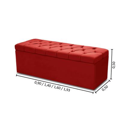 Imagem de Baú Para Quarto Pé de Cama Box King Size Madeira Estofado