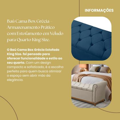 Imagem de Baú Para Quarto Pé de Cama Box King Size Madeira Grécia