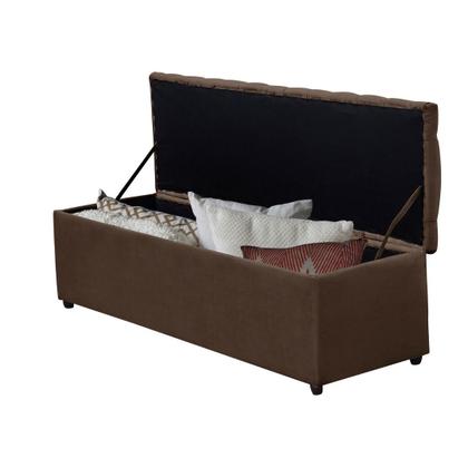 Imagem de Baú Recamier Calçadeira 1,58-suede Marrom