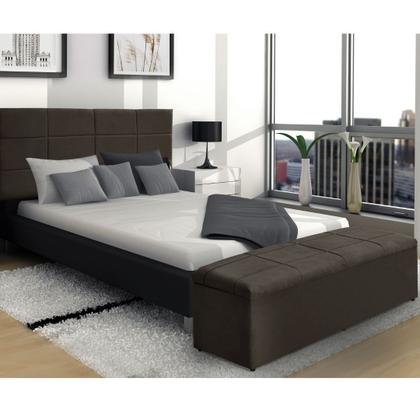 Imagem de Baú Recamier Calçadeira 1,58-suede Marrom