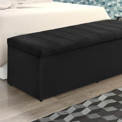 Imagem de Baú Recamier Calçadeira Para Quarto Cama Vitória 120Cm Estofada Suede Diversas Cores