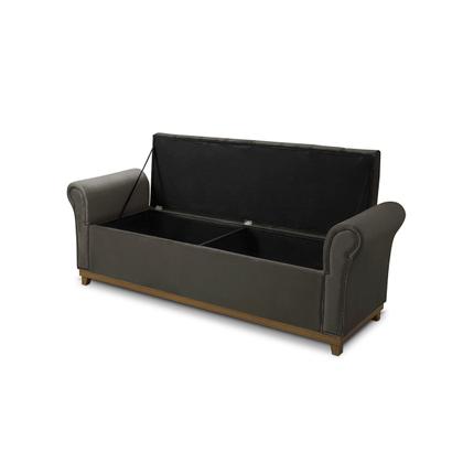 Imagem de Baú Recamier Cama Box Quarto Madeira Estofado Grécia Casal