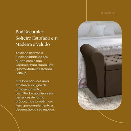 Imagem de Baú Recamier Para Cama Box Quarto Madeira Estofado Solteiro0