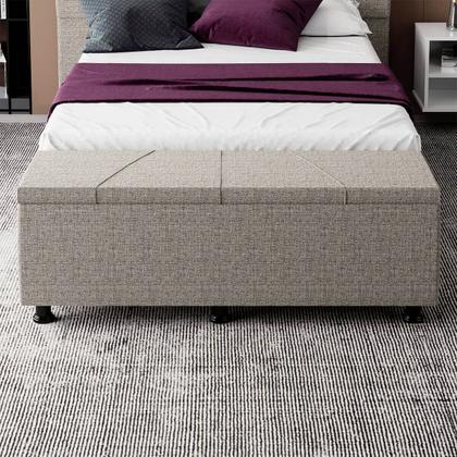 Imagem de Baú Sapateira Estofada King Size Júpiter Linho - SkyBox