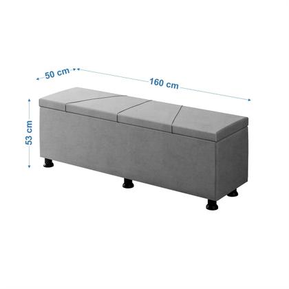 Imagem de Baú Sapateira Estofada Queen Size  Júpiter Veludo - SkyBox