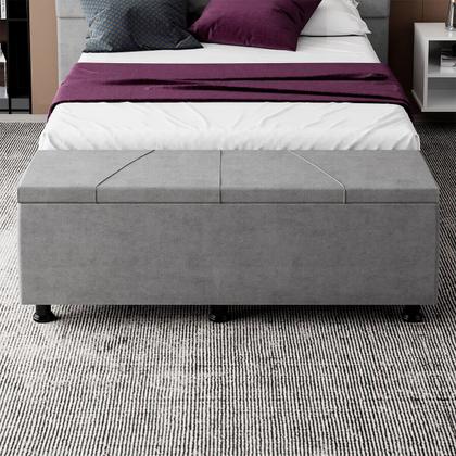 Imagem de Baú Sapateira Estofada Queen Size  Júpiter Veludo - SkyBox