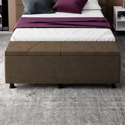 Imagem de Baú Sapateira Estofada Queen Size  Júpiter Veludo - SkyBox