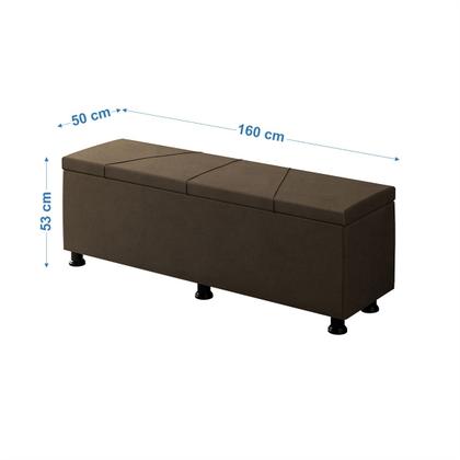 Imagem de Baú Sapateira Estofada Queen Size  Júpiter Veludo - SkyBox