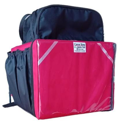 Imagem de Baú Tipo Mochila Bag P/ Bolsa Térmica Nylon Delivery Motoby Entregador Isopor. Laminado.