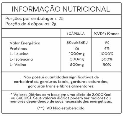 Imagem de BCAA 2:1:1 2.000mg 100 Cápsulas