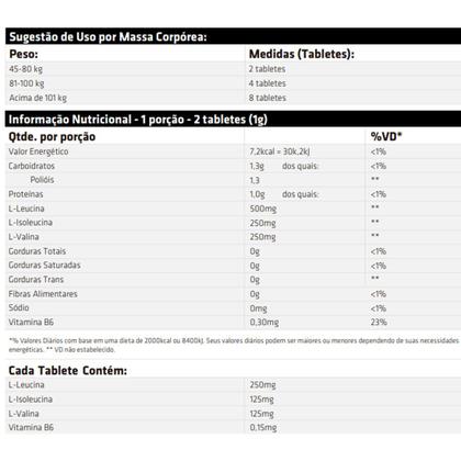 Imagem de BCAA Science Mastigável 500mg 200 Tabletes Performance Nutrition