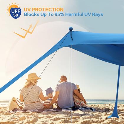 Imagem de Beach Canopy YENGIAM Pop Up Shade, abrigo solar para 2-4 pessoas