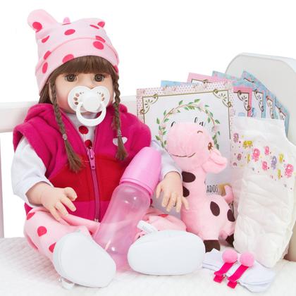 Imagem de Bebê Boneca Reborn Realista Girafinha Menina de Silicone 48c
