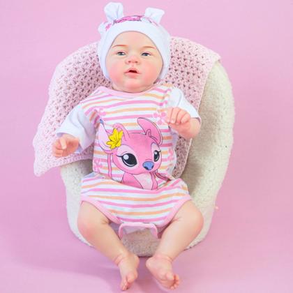 Imagem de Bebê Boneca Reborn Realista Mary Angel Menina Silicone Pode dar Banho Kit Bolsa Maternidade