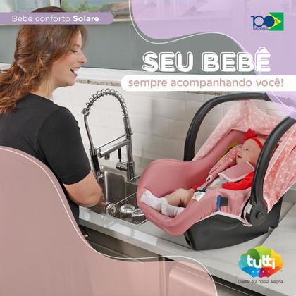 Imagem de Bebê Conforto Cadeirinha De Carro Para Recém Nascido Até 13kg Solare Tutti Baby Com Porta Objeto Rosa