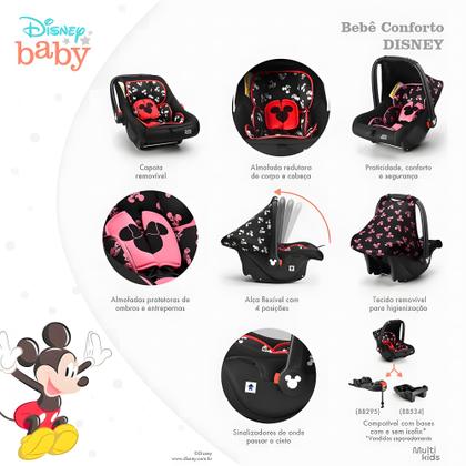 Imagem de Bebê Conforto Infantil 0 - 13 Kg Cadeirinha de Carro Mickey Mouse Disney - Multikids