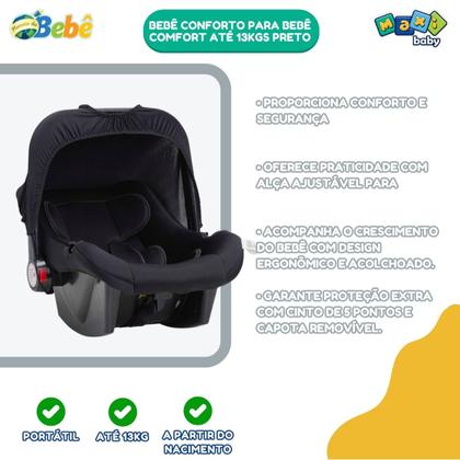 Imagem de Bebê Conforto Para Bebê Comfort Até 13kgs Preto Maxi Baby