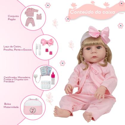 Imagem de Bebê Estilo Reborn Menina Realista Corpo Silicone Barata