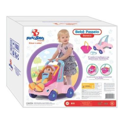 Imagem de Bebê Passeio Carrinho De Boneca Andador Mercotoys