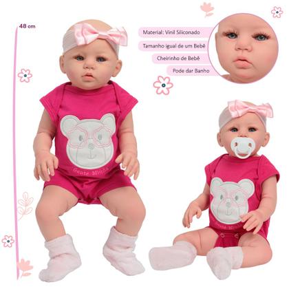 Imagem de Bebê Reborn Boneca Abigail Carequinha Kit 20 Acessórios