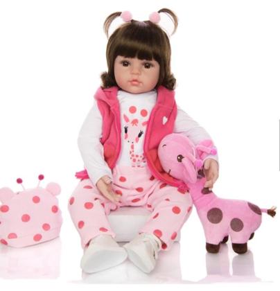 Imagem de Bebê Reborn Boneca Girafinha Realista Silicone Menina Boneca Pode dar Banho