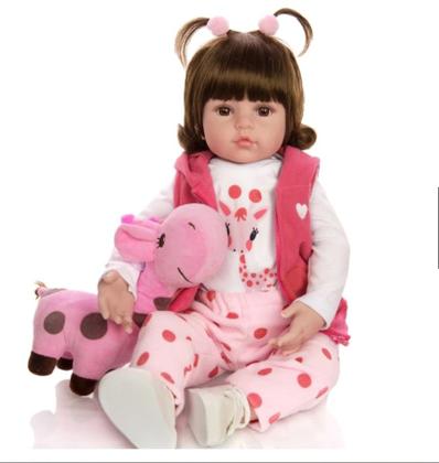 Imagem de Bebê Reborn Boneca Girafinha Realista Silicone Menina Boneca Pode dar Banho