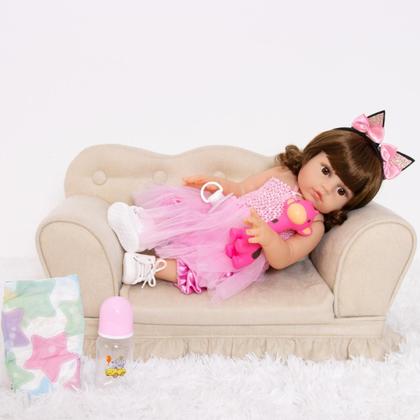 Imagem de Bebê Reborn Boneca Realista Bailarina 100 Silicone Pode Dar Banho 