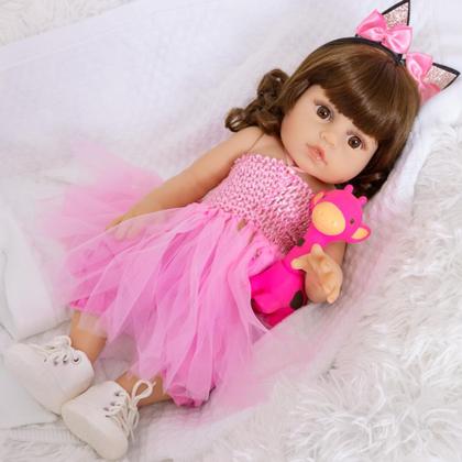 Imagem de Bebê Reborn Boneca Realista Bailarina 100 Silicone Pode Dar Banho 