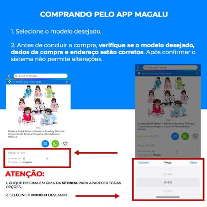 Imagem de Bebê Reborn Boneca Realista Brastoy Corpo Silicone Pode Dar Banho C/ Acessórios e Pelúcia 100% Silicone