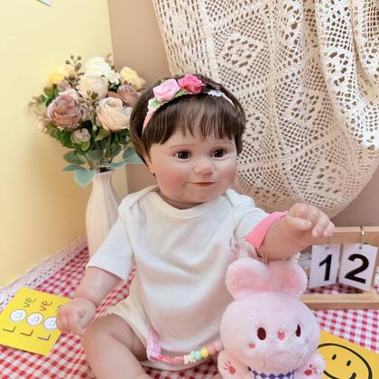 Imagem de Bebê Reborn Boneca Realista Brastoy Original Acessórios Completos Corpo Silicone Pode Dar Banho Roupa Chupeta Mamadeira e Pelúcia