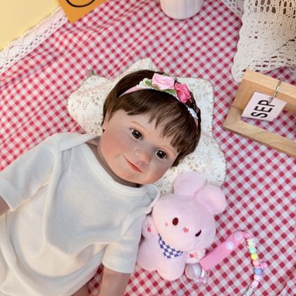 Imagem de Bebê Reborn Boneca Realista Brastoy Original Acessórios Completos Corpo Silicone Pode Dar Banho Roupa Chupeta Mamadeira e Pelúcia