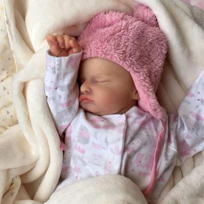 Imagem de Bebê Reborn Boneca Realista De Olhos Fechados Em Silicone Pode Dar Banho