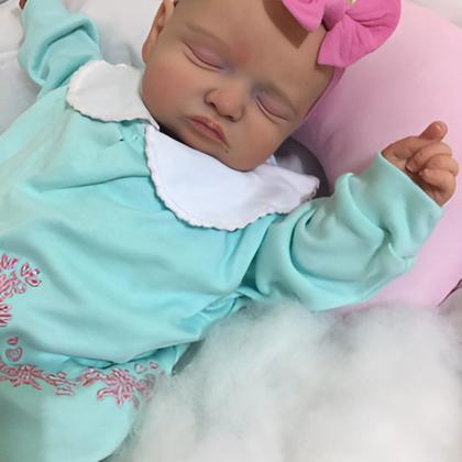 Imagem de Bebê Reborn Boneca Realista De Olhos Fechados Em Silicone Pode Dar Banho