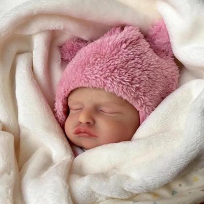 Imagem de Bebê Reborn Boneca Realista De Olhos Fechados Em Silicone Pode Dar Banho