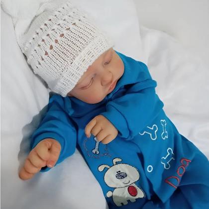 Imagem de Bebê Reborn Boneca Realista De Olhos Fechados Em Silicone Pode Dar Banho