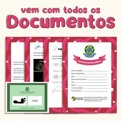 Imagem de Bebê Reborn Boneca Realista Grande Menina com Roupinha e Acessórios Girafinha 45cm