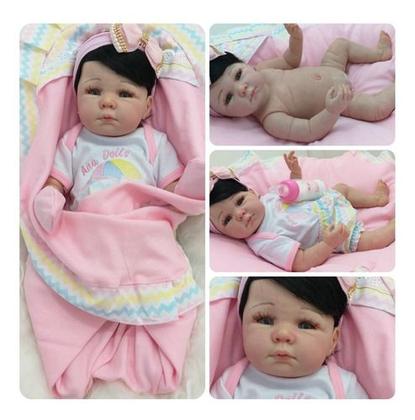 Imagem de Bebê  Reborn Boneca Silicone Hanna + Bolsa Maternidade