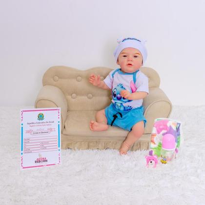 Imagem de Bebê Reborn Boneco Menino Original Realista de Silicone Pode Dar Banho