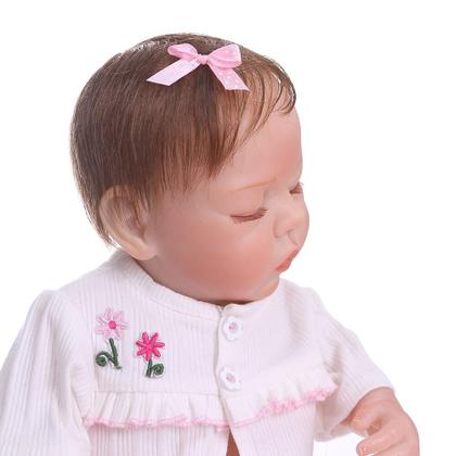 Imagem de Bebê Reborn Corpo Silicone Menina Olhos Fechados NEW HAPPY