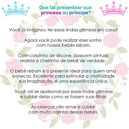 Imagem de Bebe Reborn Gêmeas Meninas Realista Loira Morena + Itens