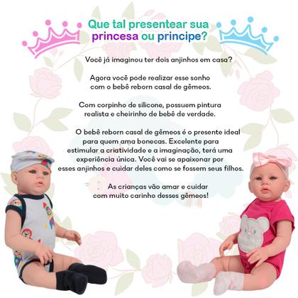 Imagem de Bebê Reborn Gêmeos Casal Abigail Carequinha Com Itens