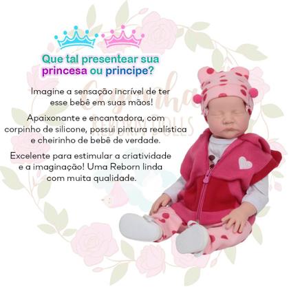 Imagem de Bebê Reborn Girafinha com Bolsa Fraldas e Kit de Acessórios