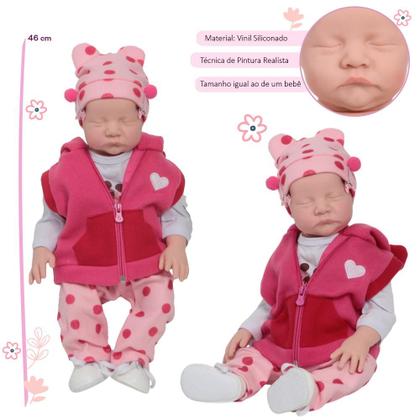 Imagem de Bebê Reborn Girafinha com Bolsa Fraldas e Kit de Acessórios