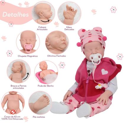 Imagem de Bebê Reborn Girafinha com Bolsa Fraldas e Kit de Acessórios