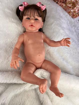 Imagem de Bebê Reborn Menina Corpo Silicone Faz Xixi Pode Tomar Banho