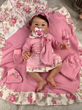 Imagem de Bebe reborn menina corpo silicone realista recém nascida
